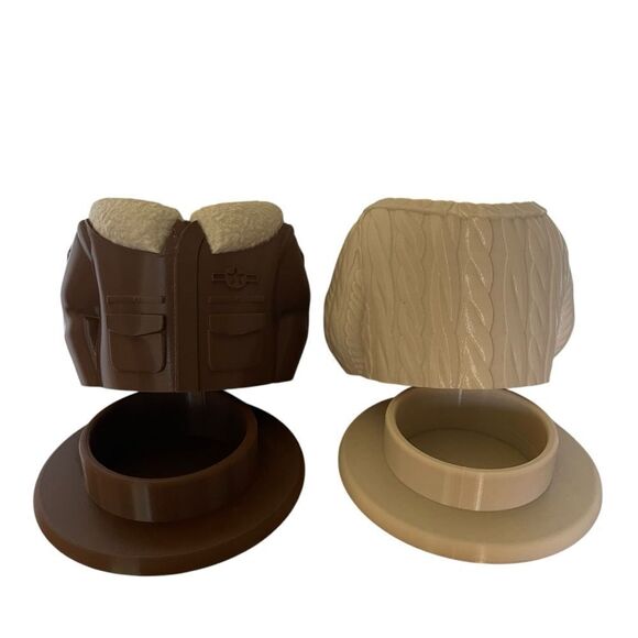 Cozy Duo: Cable Sweater & Aviator Jacket Planter Set - Perfect Grandma & Grandpa - Picture 14 of 14